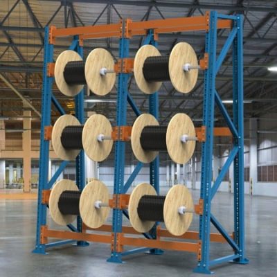 Passive cable rack RAMA LA 01 for cable drums in inclined design