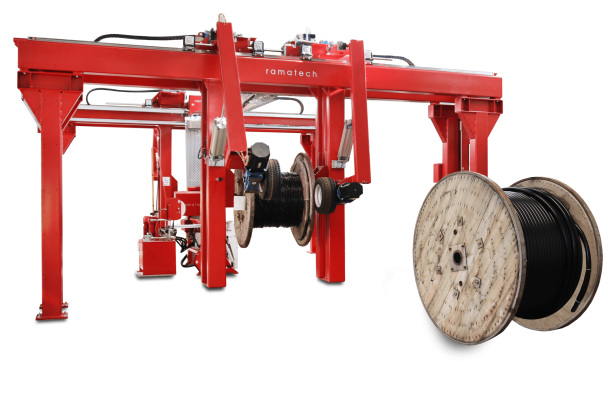 Ramatech Kabelwickelautomat mit beweglicher Trommelaufnahme